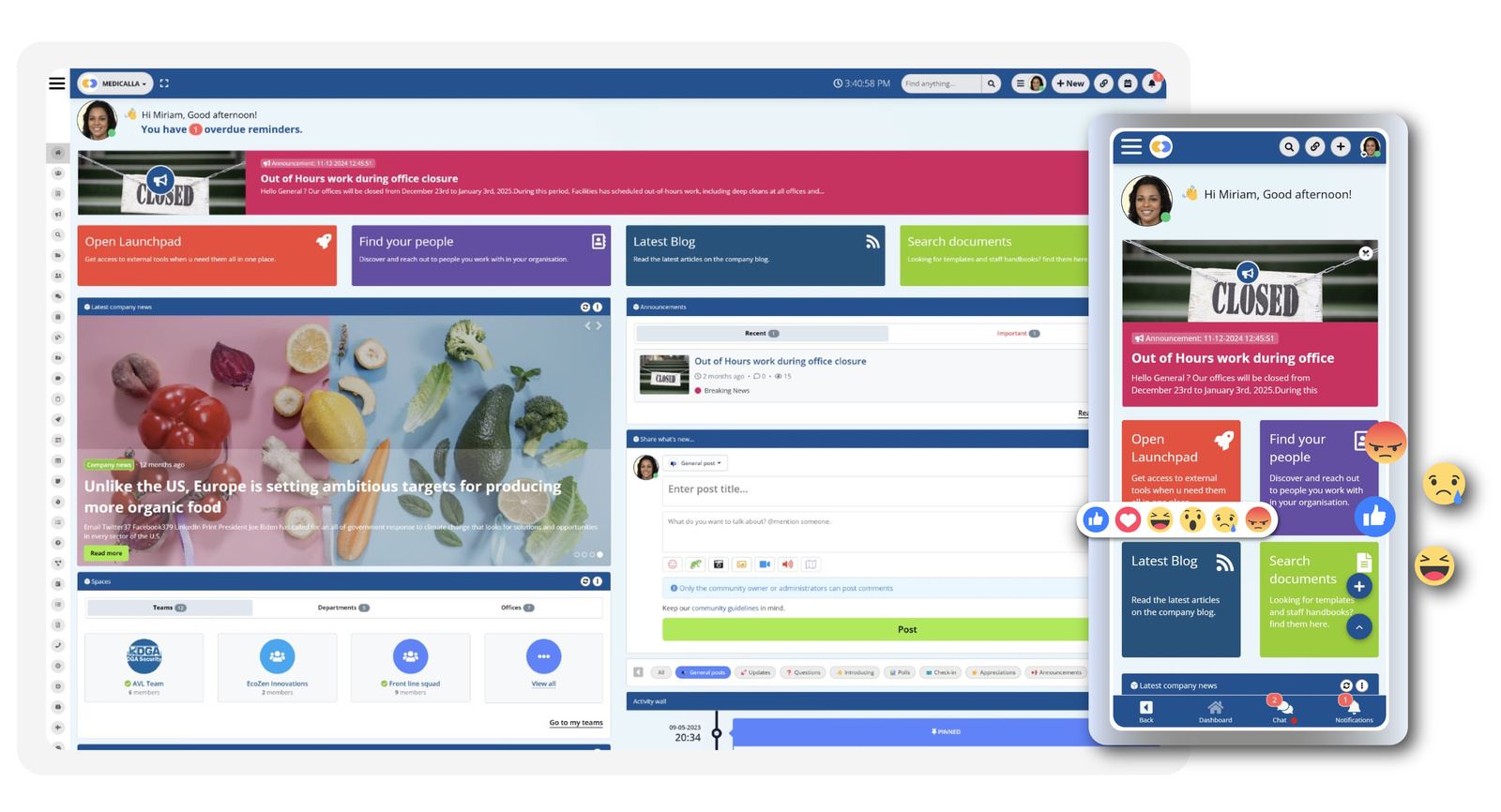 A social intranet to strengthen, engage and connect your entire workforce in one place.