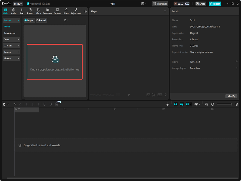 Import Your Clips and Audio