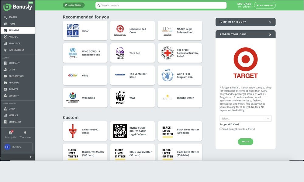 Bonusly employee recognition